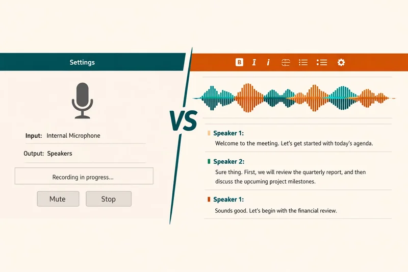 Side-by-side comparison of voice typing and voice dictation interfaces