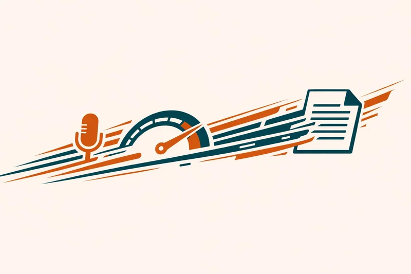 Writer speaking into microphone with text flowing onto screen